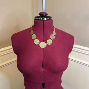 Sage green and gold statement necklace
